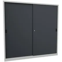 Pavoy Schiebetürenschrank Stahl 1950 x 2000 x 500 mm anthrazitgrau/lichtgrau 8 Böden