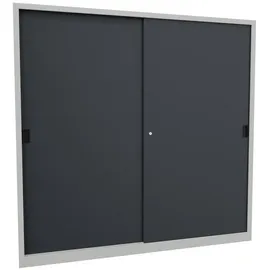 Pavoy Schiebetürenschrank Stahl 1950 x 2000 x 500 mm anthrazitgrau/lichtgrau 8 Böden