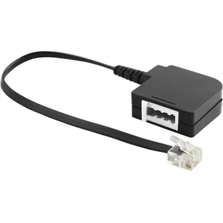 BestPlug 20cm Telefon Kabel Adapter Verteiler Splitter Weiche, RJ11 Stecker männlich auf TAE-F Stecker Buchse Kupplung weiblich, Schwarz