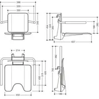 Hewi System 900 Einhängesitz schwarz matt mit Armlehnen