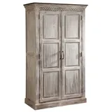 Massivmoebel24 Schrank Mango/Akazie 105x50x180 weiß