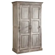 Massivmoebel24 Schrank Mango/Akazie 105x50x180 weiß