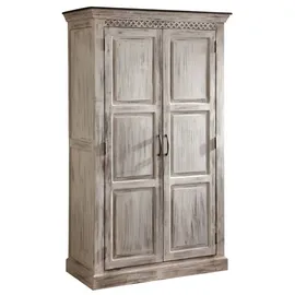 Massivmoebel24 Schrank Mango/Akazie 105x50x180 weiß