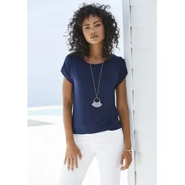 VIVANCE BY LASCANA Kurzarmshirt Damen koralle, navy Gr.36/38