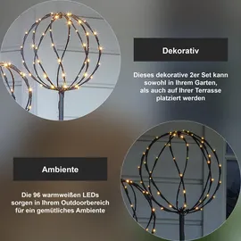 star trading deutschland gmbh LED Dekoration Sphere 2er Set 0,6 W 96 LEDs 0,6 m Warmweiß
