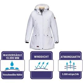 Blue Wave Damen Funktionsparka Outdoor-Jacke Anke - Funktionsmantel Funktionsjacke mit Fleece-Rücken und Kapuze in Grau Größe 42 - 42