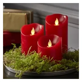 StarTrading Twinkle Stumpenkerze 15 cm rot