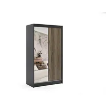 altdecor Kleiderschrank Vilan 120 x 215 x 61 cm Schwarz/Eiche Wotan