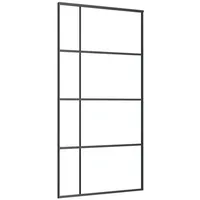 vidaXL Schiebetür ESG Glas und Aluminium 102,5x205 cm Weiß