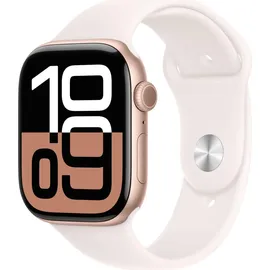 Apple Watch Series 10 GPS + Cellular 46 mm Aluminiumgehäuse roségold Sportarmband blassrosa M/L