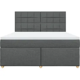 vidaXL Boxspringbett 180 x 200 cm Dunkelgrau