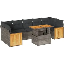 vidaXL Garten-Lounge-Set 8-tlg. grau