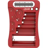 InLine InLine® Batterietester mit LCD-Anzeige, für Rund/Knopfzellen sowie 9V-Block, rot
