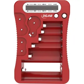 InLine InLine® Batterietester mit LCD-Anzeige, für Rund/Knopfzellen sowie 9V-Block, rot