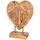 Buri Teak Herz Skulptur Auf Ständer Massiv - 30 Cm Tisch Deko Figur Holz Fensterbankaufsteller Dekoaufsteller - Buri
