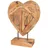Buri Teak Herz Skulptur Auf Ständer Massiv - 30 Cm Tisch Deko Figur Holz Fensterbankaufsteller Dekoaufsteller - Buri