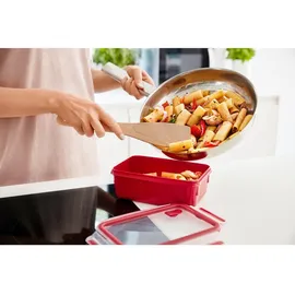 Emsa CLIP & MICRO Mikrowellendose rund Lunchbox, Frischhaltedose, Kunststoff, rot,