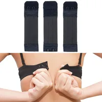 Bequeme BH Erweiterung, 3 Stück, Set in Größe S mit Farbe Schwarz, 2er Haken Reihe, Büstenhalter Verlängerer, BH Verschluss Verlängerung, 2 x 2 Hook Bra Extender, 2x2 Hakenverlängerer Schwangerschaft - S, Schwarz, 3 Stück