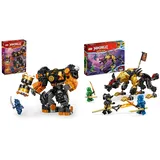 LEGO NINJAGO Coles Erdmech, Actionfiguren-Spielzeug mit veränderbarem Mech & NINJAGO Jagdhund des kaiserlichen Drachenjägers, baubares Monster-Spielzeug