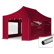 TOOLPORT Faltpavillon 3 x 6 m inkl. 4 Seitenteile Rot