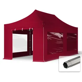TOOLPORT Faltpavillon 3 x 6 m inkl. 4 Seitenteile Rot