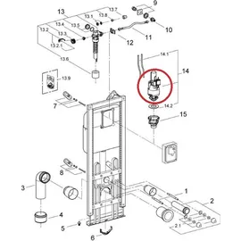 Grohe Ablaufventil 2-Mengen für Wandeinbau-Spülkästen 6l/3l Blau/Weiß