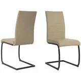 Livetastic Stuhl-Set, Taupe, Kunststoff, Textil, Kufe, 42x97x59 cm, Esszimmer, Stühle, Esszimmerstühle, Esszimmerstühle-Set