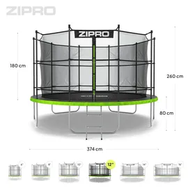 Zipro Jump Pro 374 cm Schwarz/Grün