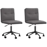 vidaXL Esszimmerstühle 2 Stk. Grau Kunstleder