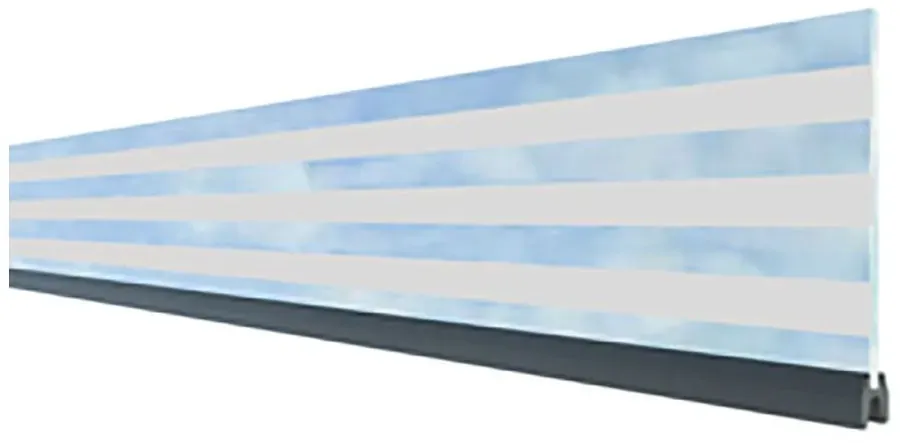TraumGarten Sichtschutzzaun SYSTEM Dekorprofil Glas DELTA, SYSTEM WPC/ALU, 15 cm,Adapterleiste Silber