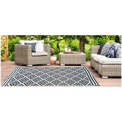 Garten Teppich Outdoor Kunststoffteppich AUSTIN schwarz 240 x 300 Terrasse Balkon