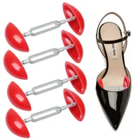 TSHAOUN 4 Stücke Schuhspanner, Verstellbarer Schuhspanner, Unisex Schuhweite Expander, Rot mini Schuhspanner, Tragbarer Schuhspanner Rot, Verbessern Schuh Falten - 2,8-4,1 × 2,2 Zoll