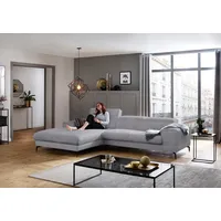 W.Schillig Ecksofa "piedroo, Designsofa mit tollem Sitzkomfort, L-Form", grau (dolphin r66), B:303cm H:70cm T:193cm, Chenille-Flachgewebe R66 (85% Polyester, 15% Nylon), Sofas, Ecksofa, Kopfteilverstellung, wahlweise mit Sitztiefenverstellung, Breite 303cm