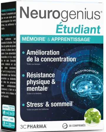 3C Pharma Neurogenius Student Gedächtnis & Intelligenz 30 Tabletten