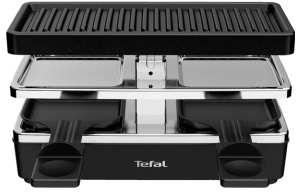Tefal Raclette Grill Plug & Share, 400 Watt, Innovativer Grill mit einer praktischen integrierten Steckdose, 1 Raclette Grill
