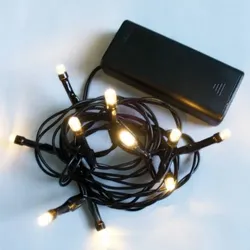 Lex Lichterkette 10er LED Batterie warmweiß Innen Deko Licht Weihnachtslichterkette : Warmweiß