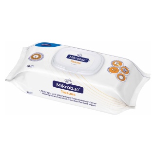 Bode Mikrobac® Tissues Desinfektionstücher, Tücher zur Schnelldesinfektion von Medizinprodukten und anderen Flächen, 1 Flow-Pack = 80 Tücher