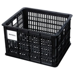 Basil Fahrradkorb Fahrradkasten M 45x35x25 cm, 29,5 l, Kunststoff schwarz