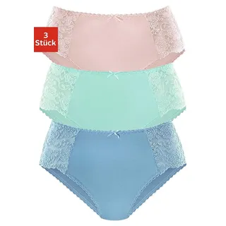 PETITE FLEUR Hüftslip, (3er-Pack), aus elastischer Baumwoll-Qualität PETITE FLEUR blau, rosa, mint 48/50
