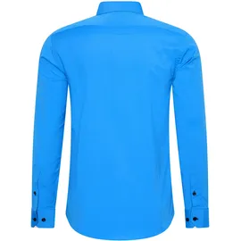 RUSTY NEAL Langarmhemd RUSTY NEAL, Herren, Gr. 4XL, EURO-Größen, blau (petrol), 60% Baumwolle, 37% Polyester, 3% Elasthan, unifarben, Hemden, mit Krawatte