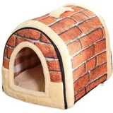 Pevfeciy Hundehöhle Hundehaus kleine Hunde Hundehaus drinnen Indoor, Hundehütte Stoff, Katzenhaus Winterfest, Kuschelhöhle Hund, Schlafhaus Haustierhaus zuhause,12,L