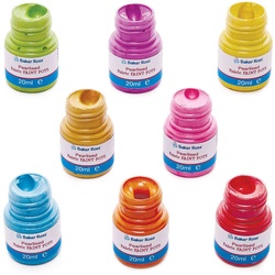 Mini Farbtöpfe für Stoffmalerei mit Perlglanzeffekt (pro Set 8) Stoffmalerei