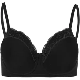 Hanro Cotton Lace Schalen-BH Schwarz 75B