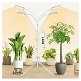 jibenhome Pflanzenlampe LED Vollspektrum mit Ständer 4 Kopf