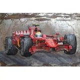Garden Pleasure Wandbild 3D Rennwagen, Metall
