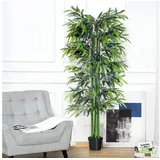 Outsunny Künstliche Pflanze, 180 cm Kunstpflanze, Künstlicher Bambusbaum, Grün