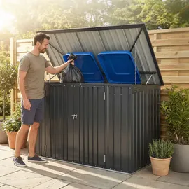Juskys Mülltonnenbox Namur 1,9m2 grau