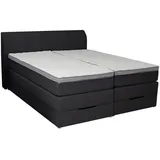 Roller Boxspringbett 200 x 200 cm H2/H3 Anthrazit