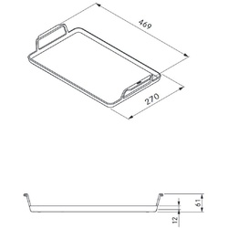 Bora Montagezubehör Dunstabzugshaube Grillpfanne für Flächeninduktion (47 x 27 x 6 cm) KWGPFI