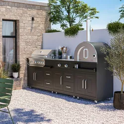 Oviala Business Outdoor-Küche mit 3 Kochstellen